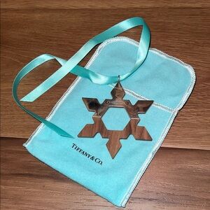 Tiffany & Co. Silver and Teal Snowflake Ornament
